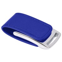 USB flash-карта &quot;Lerix&quot; (8Гб), темно-синий, 6х2,5х1,3см, металл, искусственная кожа 