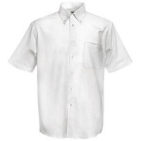 Рубашка &quot;Short Sleeve Oxford Shirt&quot;, белый_S, 70% х/б, 30% п/э, 130 г/м2 