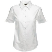Рубашка &quot;Lady-Fit Short Sleeve Oxford Shirt&quot;, белый_L, 70% х/б, 30% п/э, 130 г/м2 